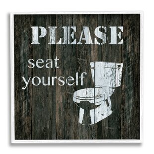 STUPELL INDUSTRIES " Seat Yourself Rustic Bathroom Sign Distressed Toilet " by Carol Robinson