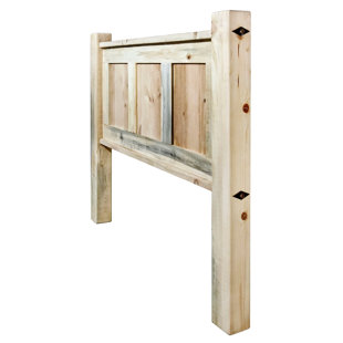 MONTANA WOODWORKS® Big Sky Rugged Sawn Panel Headboard with Forged Iron Accents