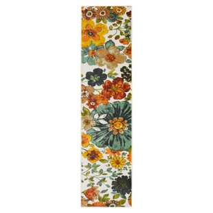 ANDOVER MILLS™ Gemmill Orange/Green Modern Floral Area Rug