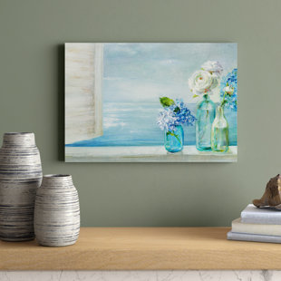 BEACHCREST HOME Leinwandbild A Beautiful Day at the Beach - 3 Glass Bottles von Danhui Nai