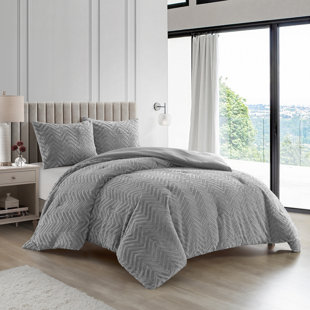 NANSHING AMERICA, INC Harvard Gray Microfiber 3 Piece Comforter Set