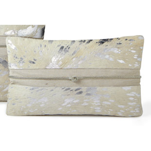 FIBRE BY AUSKIN Diva Cowhide Lumbar Pillow Cover & Insert