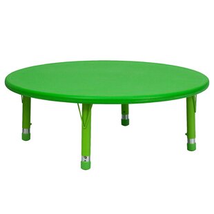 FLASH FURNITURE Goddard 45" Round Plastic Height Adjustable Activity Table - School Table for 4