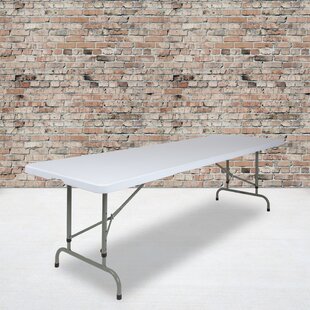 FLASH FURNITURE Parker 30"W x 96"L Height Adjustable Granite White Plastic Folding Table