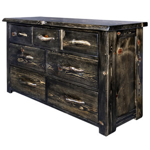 MONTANA WOODWORKS® Big Sky Collection 7 Drawer 58" W Solid Wood Dresser