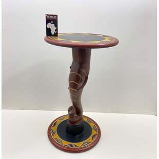 AFRICAN HERITAGE COLLECTION Solid Wood Drum End Table