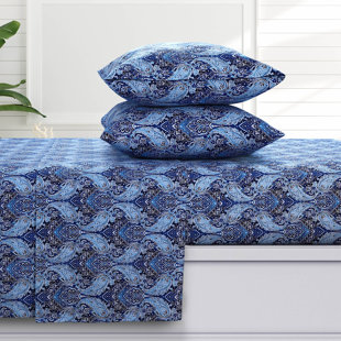 AZORES HOME Sofi Flannel Paisley Sheet Set