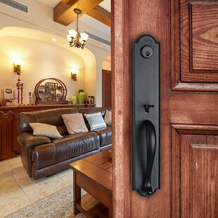 NEWBANG Lever Handleset with Single Cylinder Deadbolt and Door and Rosette