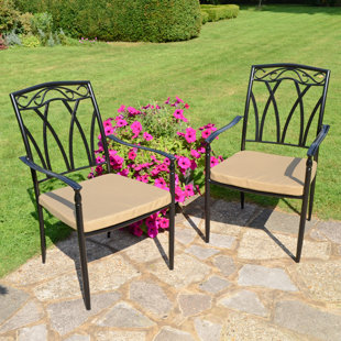 ROSALIND WHEELER ASCOT Metal Garden Chairs (Set of 2)