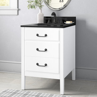 THREE POSTS™ Alexandrea 25'' Free Standing Single Bathroom Vanity with Marble Top