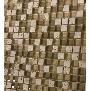 BELLA VIA 6" x 6" Marble/Glass Grid Mosaic Wall & Floor Tile