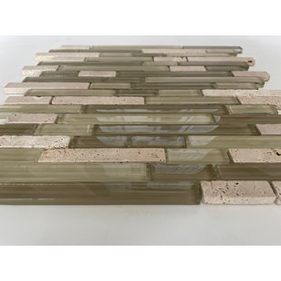 BELLA VIA 6" x 6" Marble/Glass Linear Mosaic Wall & Floor Tile