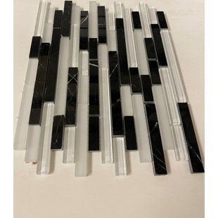 BELLA VIA Random Sized Beveled Glass/Marble Mosaic Wall & Floor Tile