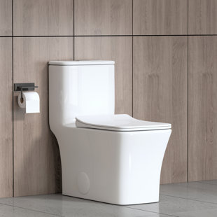 MOHOME Poseidon 1.28 GPF Square Comfort Height Seat, Floor Mounted One-Piece Toilet (Square Seat Included)