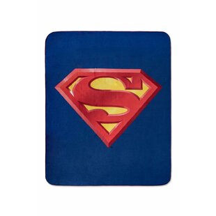 CROVER Superman Emblem Luxury Fleece Throw Blanket