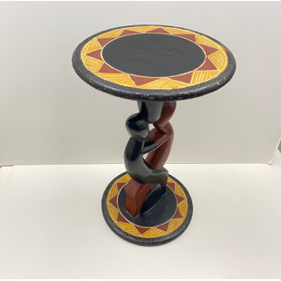 AFRICAN HERITAGE COLLECTION Solid Wood Drum End Table