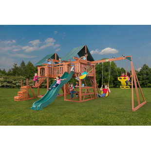 CREATIVE CEDAR DESIGNS Jungle Fun Complete Cedar Swing Set