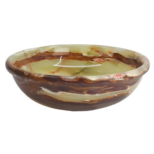 ONYX MARBLE DESIGNS Round Onyx Drop In Sink