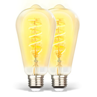 HVS SMART 60 Watt Equivalent ST64 E26/Medium (Standard) Dimmable LED Smart Bulb