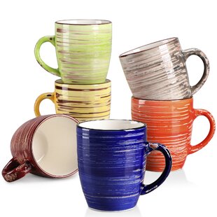 VANCASSO Albero 12.5 Oz. Stoneware Coffee Mug (Set of 6)