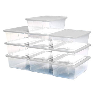 Homz 6 Qt Multipurpose Plastic Storage Containers with Latching Lid