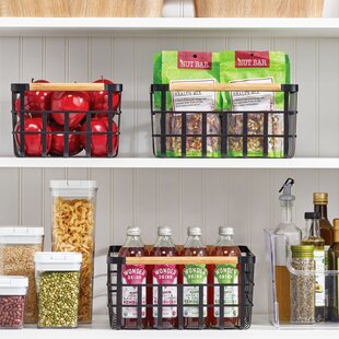 mDesign Metal Food Organizer Storage Basket