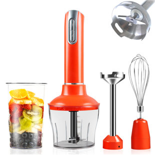 NEAT MARKET 12-speed Immersion Hand Blender (titanium Coating), 500-watt Motor, 4-in-1 Set Includes Food Chopper / Egg Beater / Beaker, Ergonomic Grip, Black