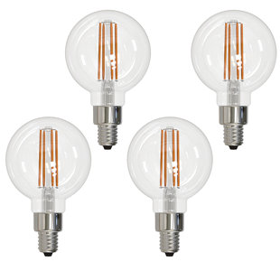 BULBRITE INDUSTRIES 25 Watt Equivalent G16 E12/Candelabra Dimmable 2700K LED Bulb (Set of 4)