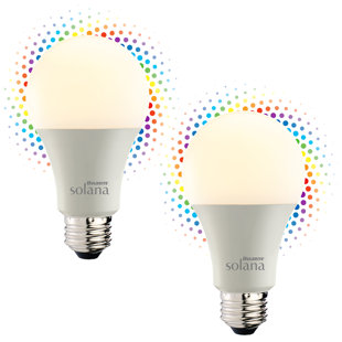 BULBRITE SOLANA 60 Watt Equivalent A19 E26/Medium (Standard) 2700K LED Smart Bulb (Set of 2)