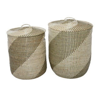 ALLMODERN Dionne 2 Piece Seagrass Basket Set