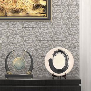 ILLUSSO Gallium 13'' W x 11.25'' L Aluminum Peel and Stick Mosaic Tile