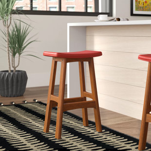 WOODHAVEN HILL Upholstered Counter Stool with Solid Wood Frame (Set of 2)