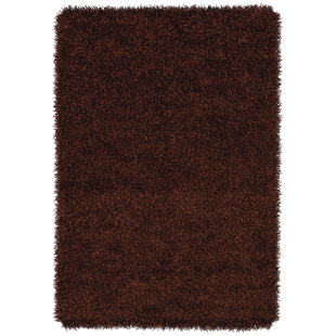 KALEEN Curtsi Shag Dark Red Area Rug