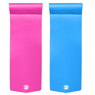 TRC RECREATION, LP TRC Recreation Splash 1.25" Thick Pool Float Mats, Bahama Blue/Flamingo Pink (Set of 2)