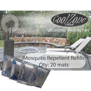 SUNHEAT INTERNATIONAL Coolzone Dry Mist Fan Mosquito Mats - 20 Pack