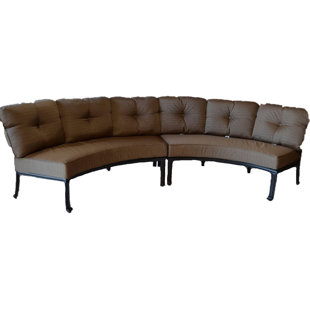 K&B PATIO Elizabeth Patio Curve Park Bench (Set of 2)