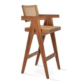 SOHOCONCEPT Pierre J Stool Half Wicker in Wool