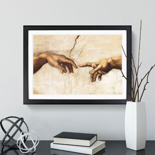 EAST URBAN HOME Creation of Adam Hands by Michelangelo - Picture Frame Painting