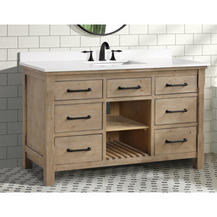 ARI KITCHEN & BATH Lauren 55'' Single Bathroom Vanity with Engineered Stone Top