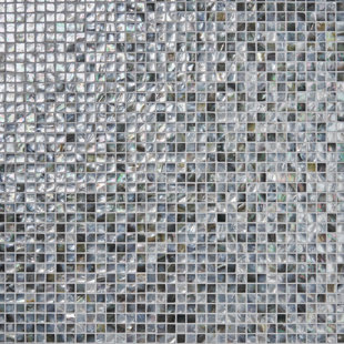 BOND TILE Donegal 0.59" x 0.59" Seashell Grid Mosaic Wall Tile