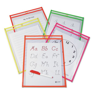 C-LINE PRODUCTS, INC. Reusable Dry Erase Pocket Flash Cards (Set of 10)
