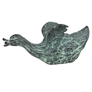 DESIGN TOSCANO Statue The Lindell Pond Sliding Duck Cast Garden