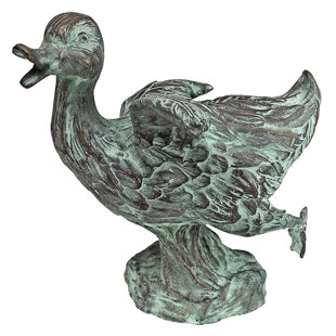 DESIGN TOSCANO Statue The Lindell Pond Dancing Duck Cast Garden