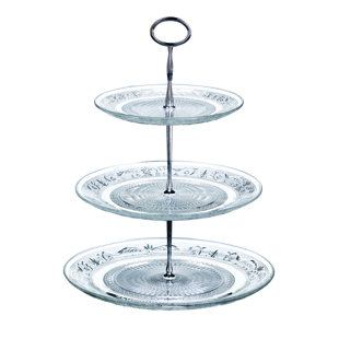 SYMPLE STUFF 3 Tier Clear Glass Cake Stand