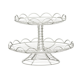 SYMPLE STUFF 2 Tier Cream Wire Cake Stand
