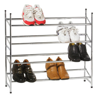 SYMPLE STUFF 4-Tier Extendable 16 Pair Shoe Rack