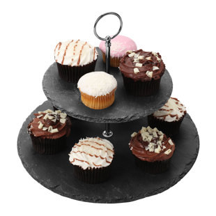 SOL 27 OUTDOOR 23cm 2 Tier Slate Cake Stand