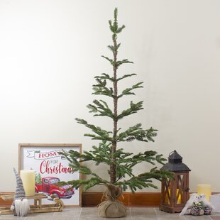 NORTHLIGHT SEASONAL Green Ponderosa Pine Artificial Christmas Tree with Jute Base- Unlit