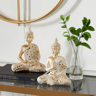 DAKOTA FIELDS Bashirah 2 Piece Polystone Sitting Figurine Set