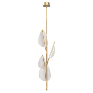 ALORA LIGHTING Flora 4 - Light Natural Brass LED Unique/Statement Pendant